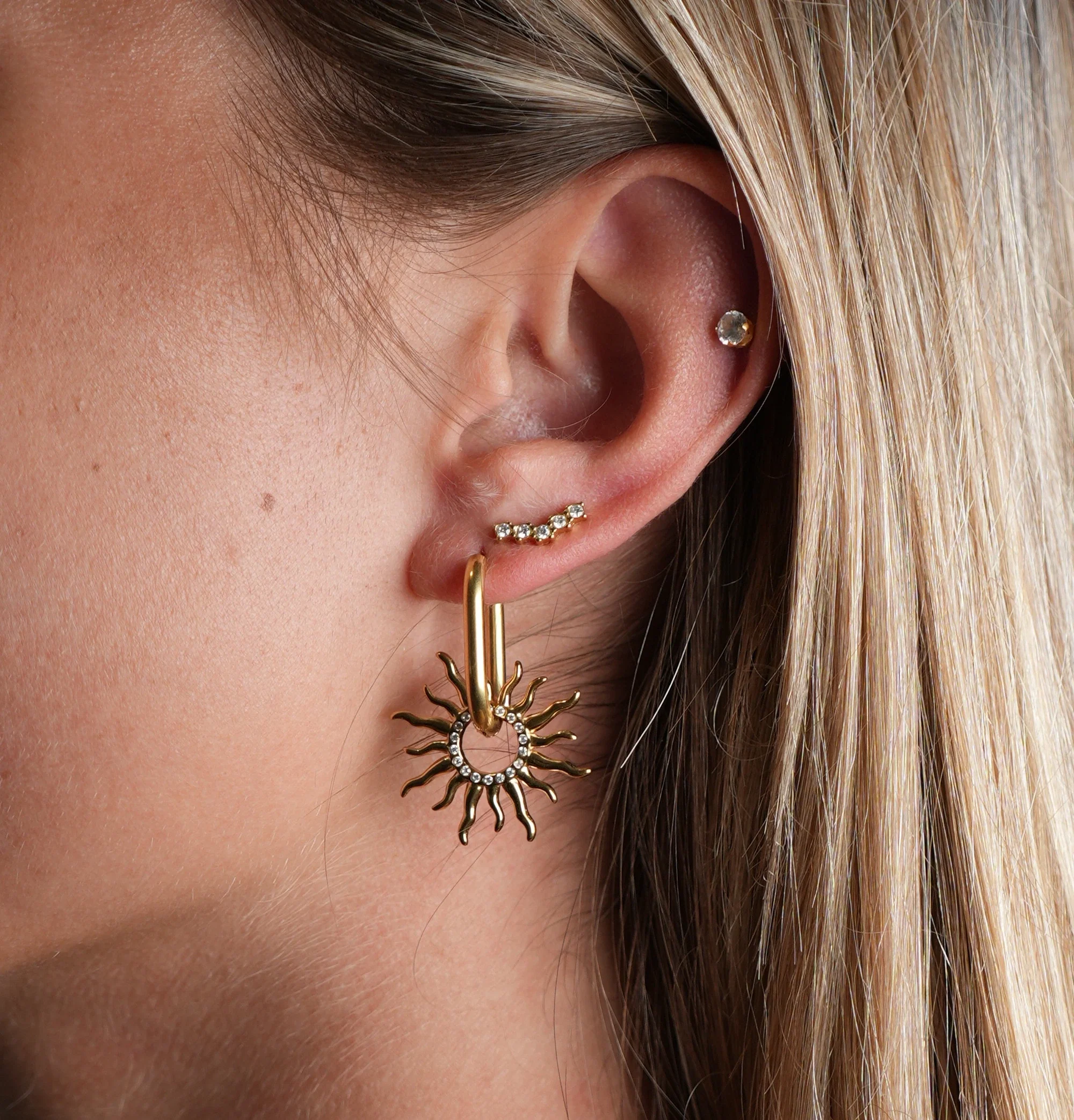 Suza - Boucles d'oreilles - Puces - Acier inoxydable - Image 2
