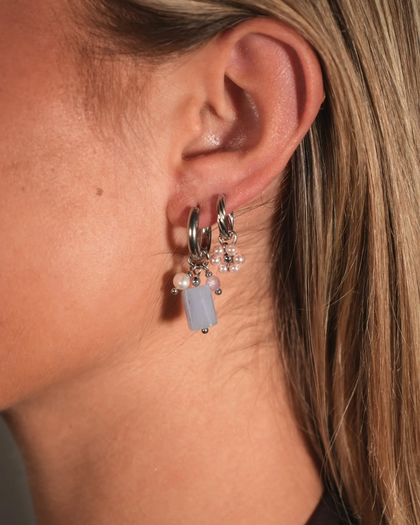 Tatiana - Boucles d'oreilles - Pierre naturelle - Acier inoxydable - Image 4