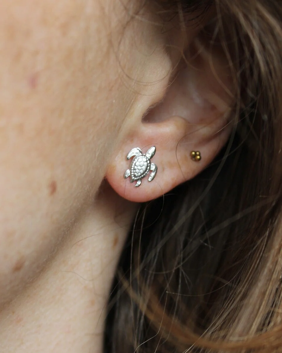 Turtle - Clou - Boucles d'oreilles - Acier inoxydable - Image 2