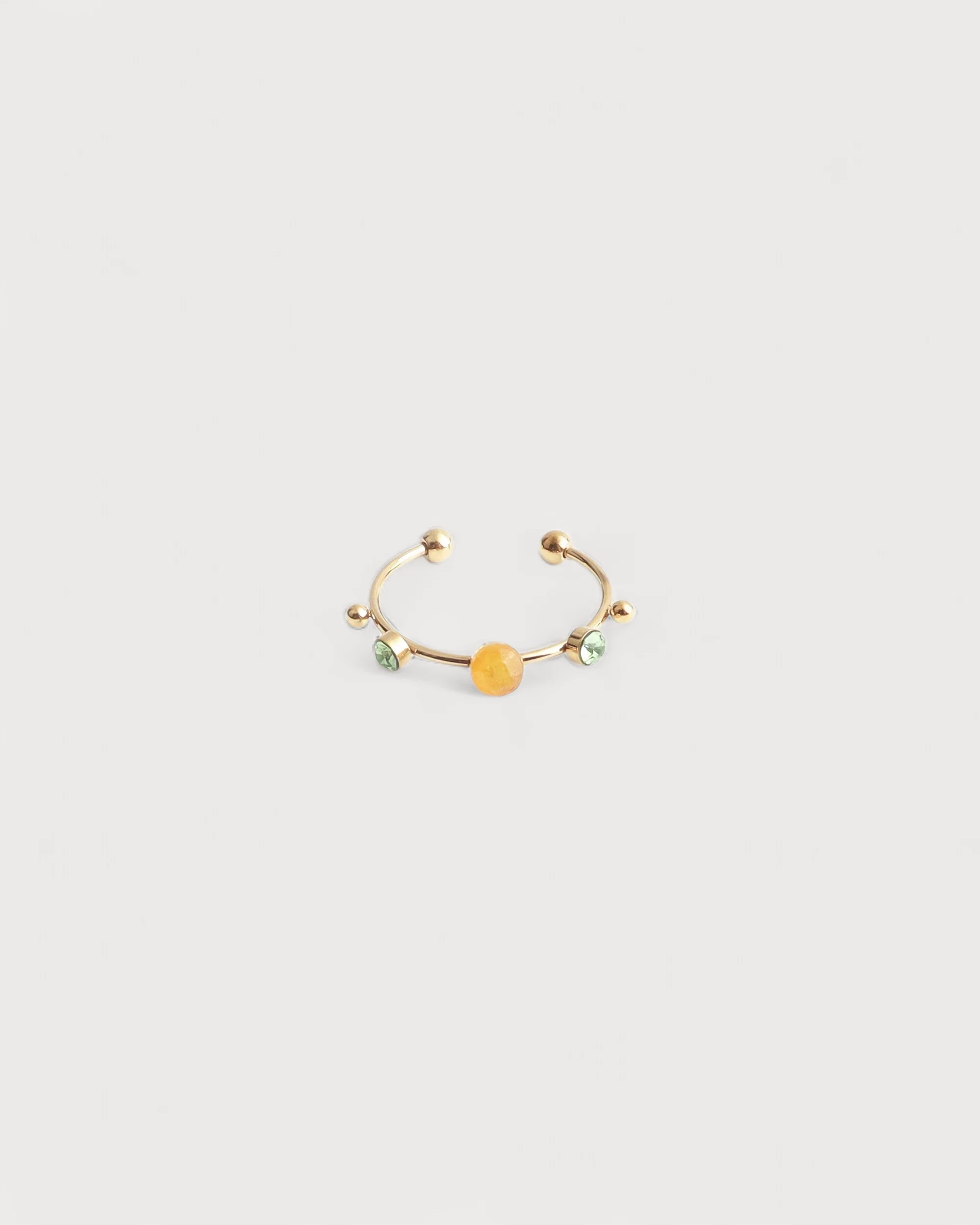 Victoria - Bague – Acier inoxydable – Pierre naturelle – Réglable