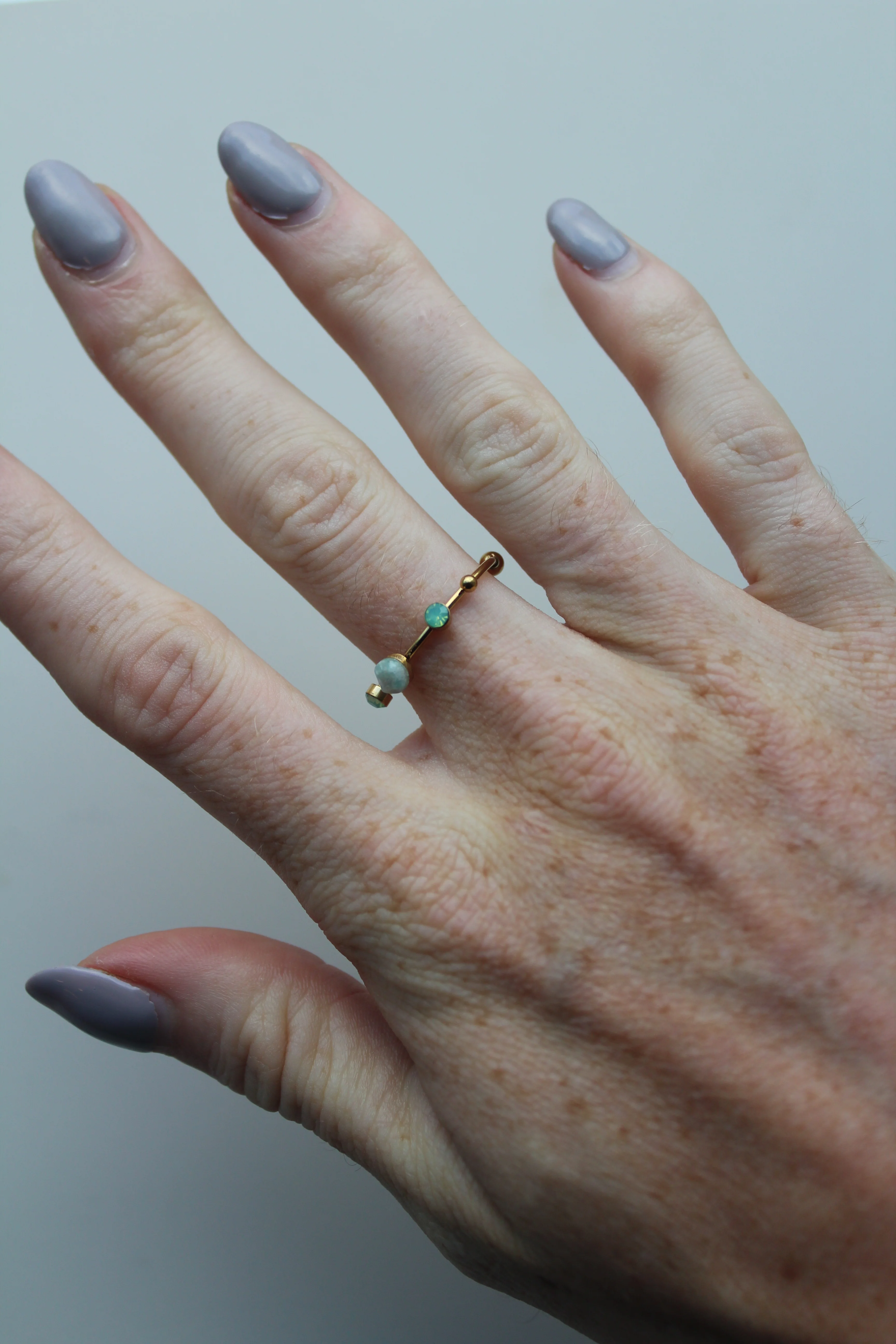Victoria - Bague – Acier inoxydable – Pierre naturelle – Réglable - Image 8