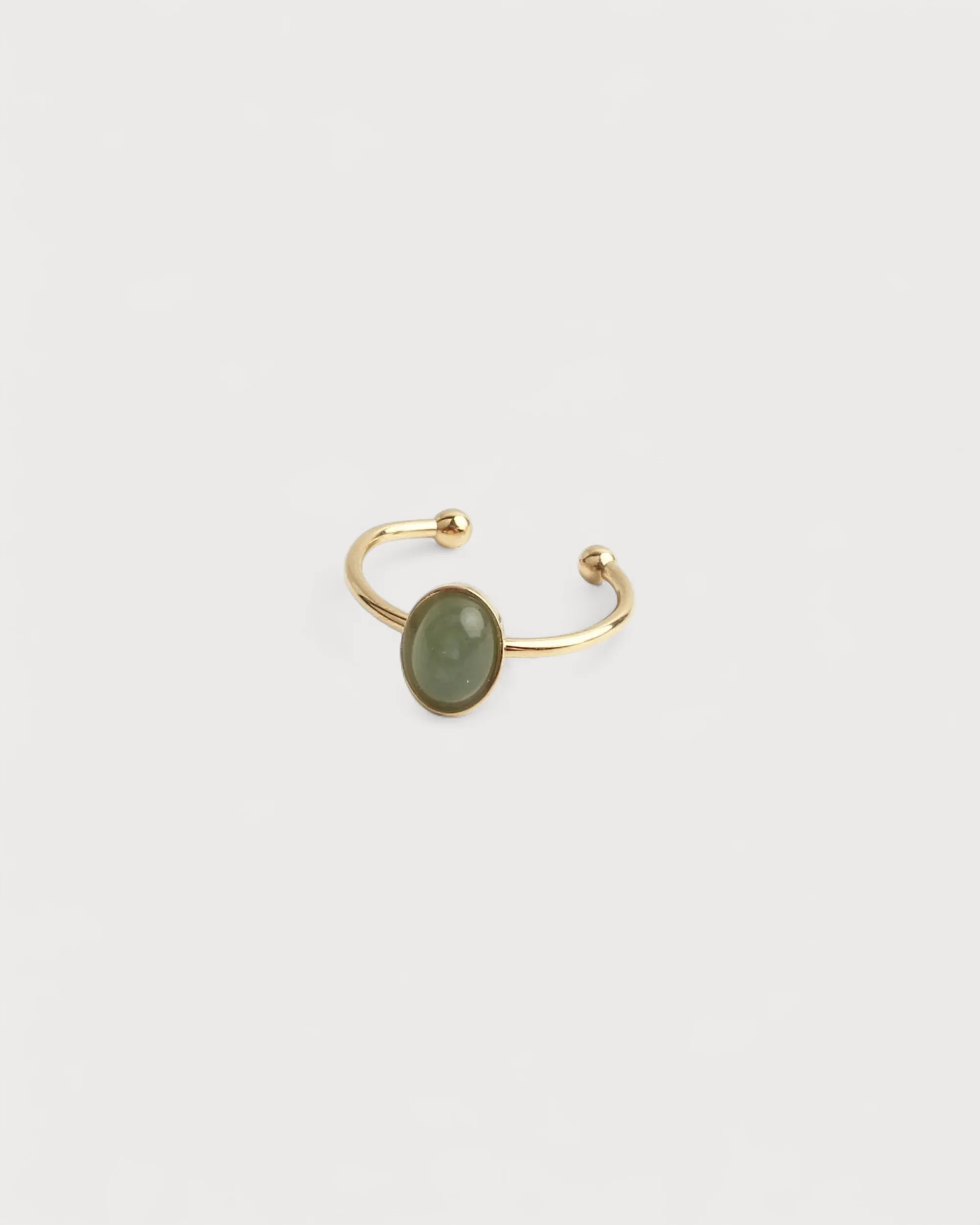 Vive - Bague - Pierre naturelle - Acier inoxydable - Ajustable
