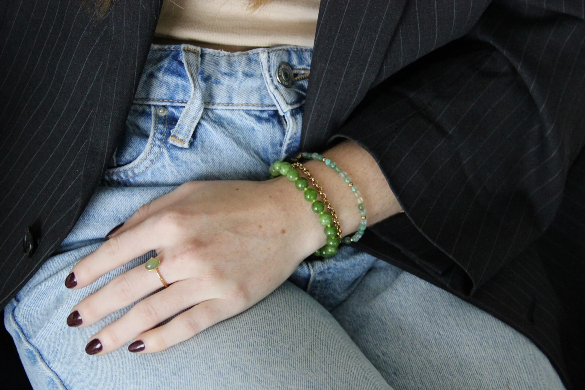 Vive - Bague - Pierre naturelle - Acier inoxydable - Ajustable - Image 3